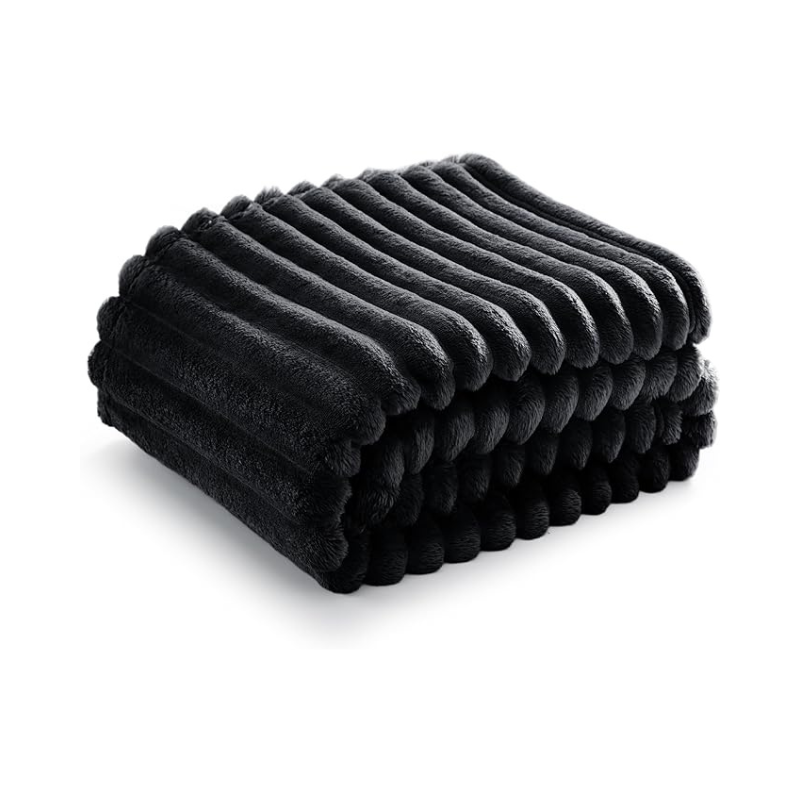 Cozy Stripe Pattern Flannel Fleece Blanket