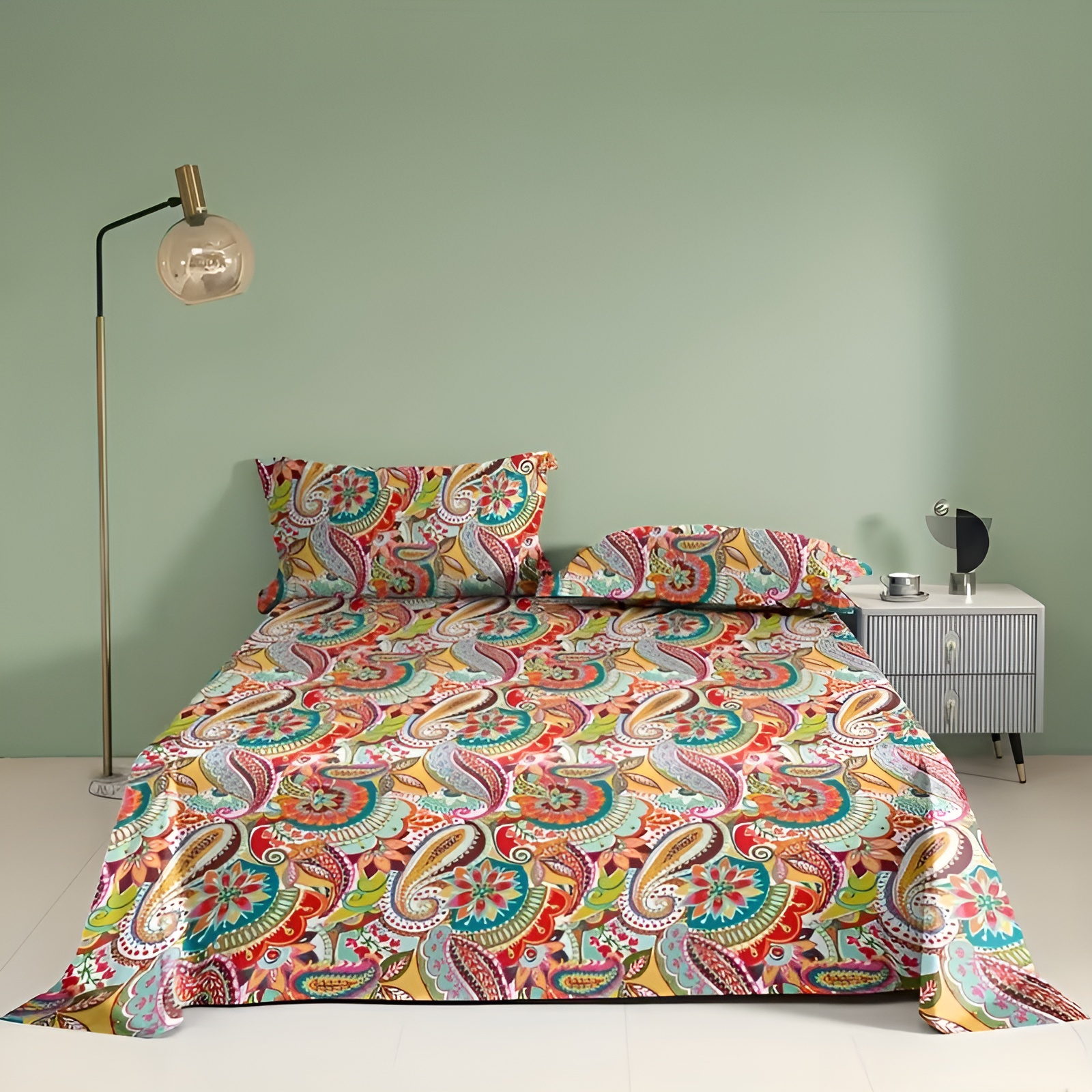 Bohemian Printed Bed Sheet For Modern Bedroom Decor