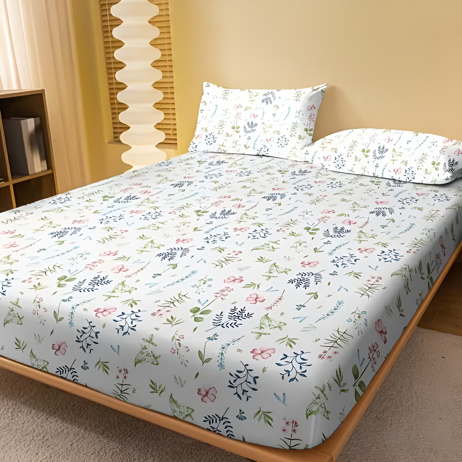 Soft Ditsy Floral Print Fitted Sheet With Deep Pocket