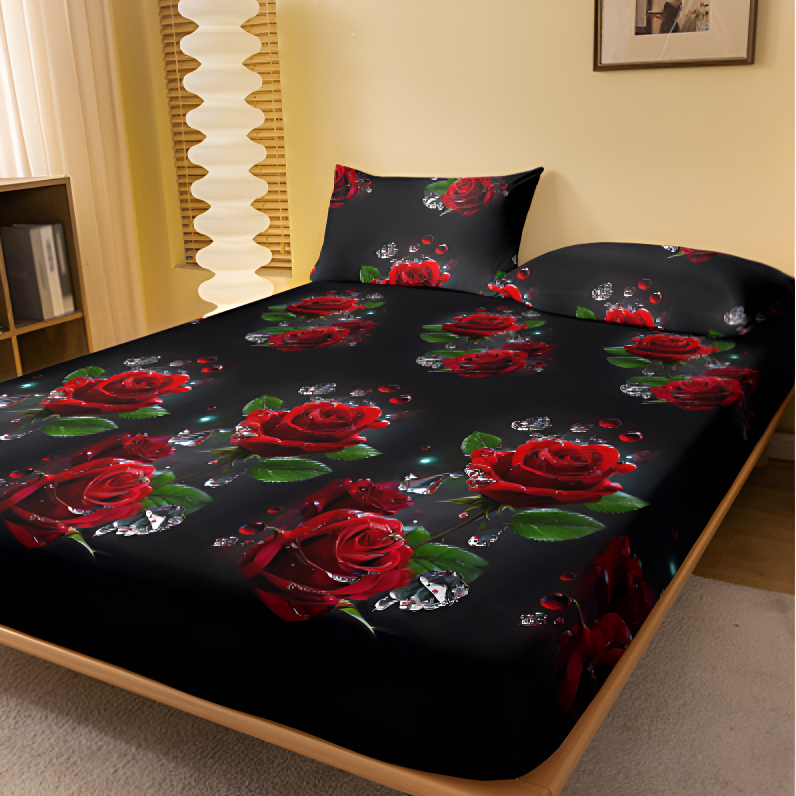 Modern Printed Fitted Bed Cover Set 
