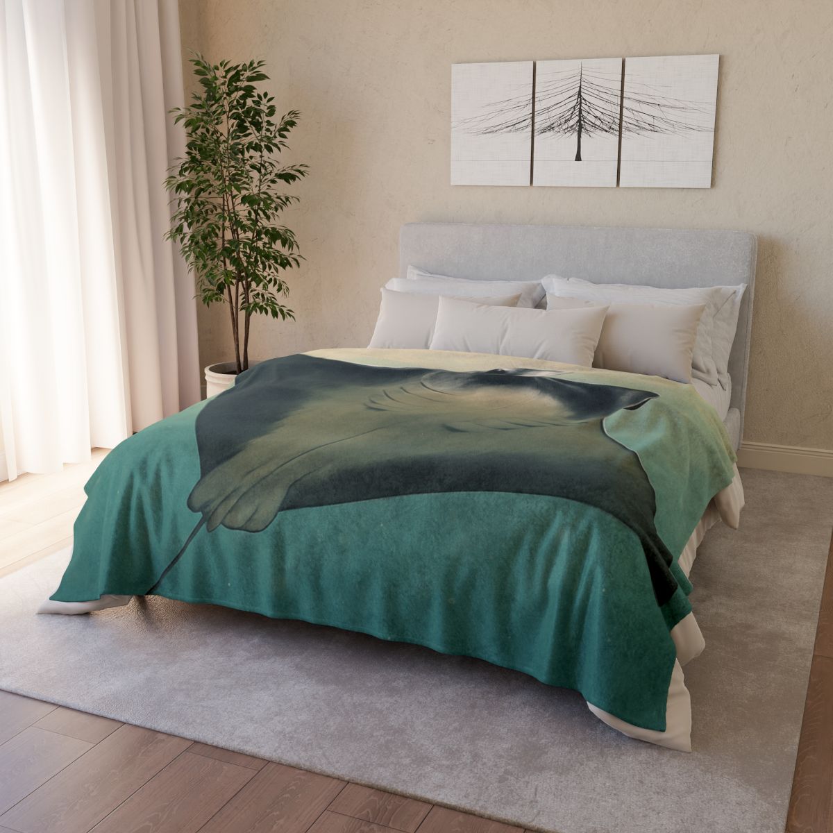 Velvet Current Manta Ray stylish throw blankets