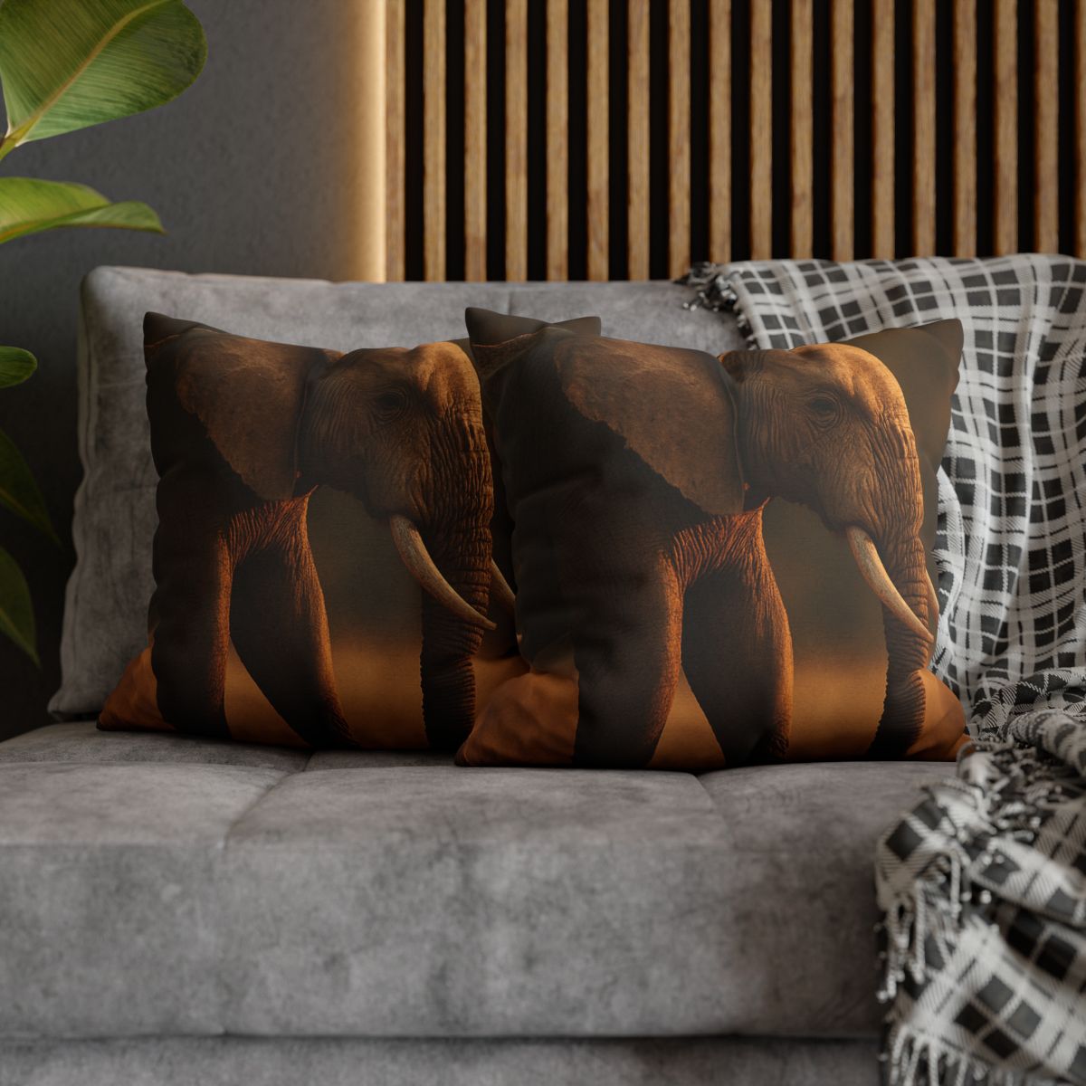 Savannah Sentinel Elephant designer print pillow cases