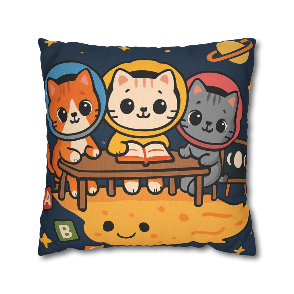 Comet Classroom With Curious Kittens custom pillow cases