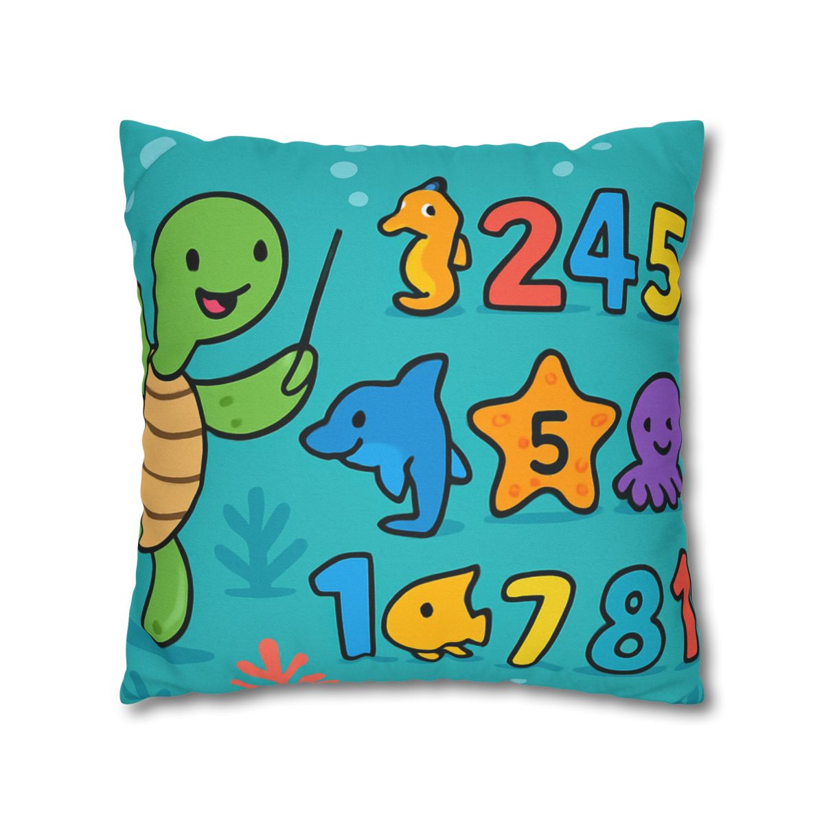The Coral Reef Number Parade trendy patterned pillow cases