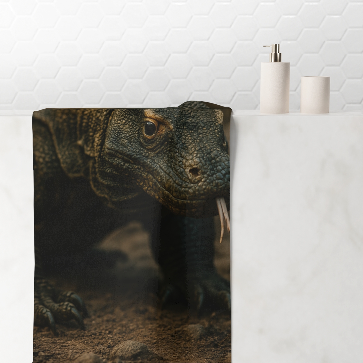Ancient Sentinel Komodo Dragon decorative home towels