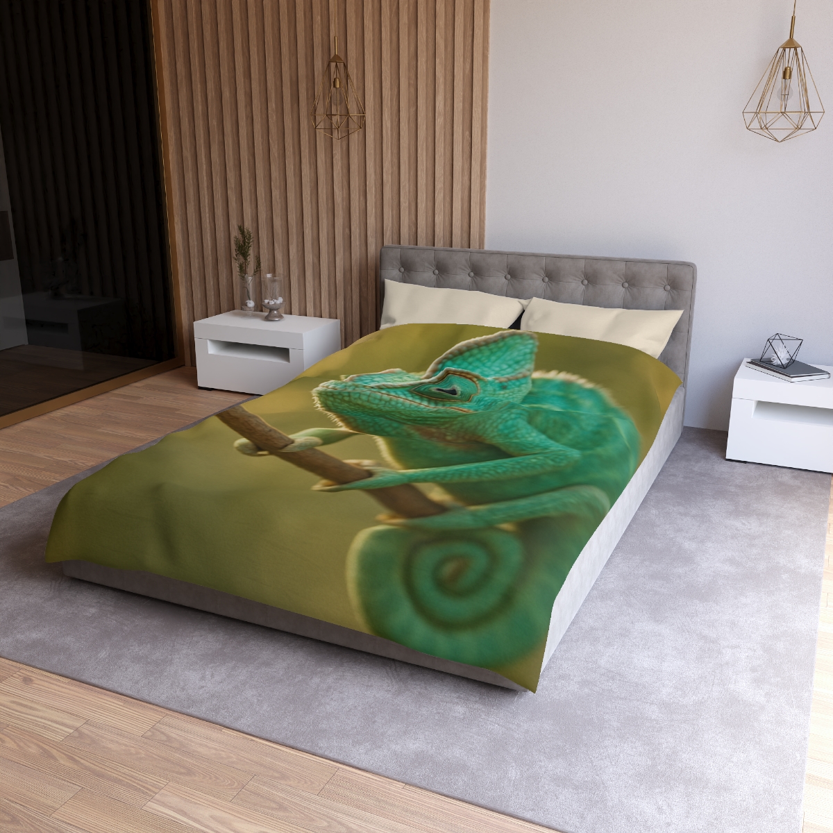 Prism Gaze Veiled Chameleon designer printed duvets