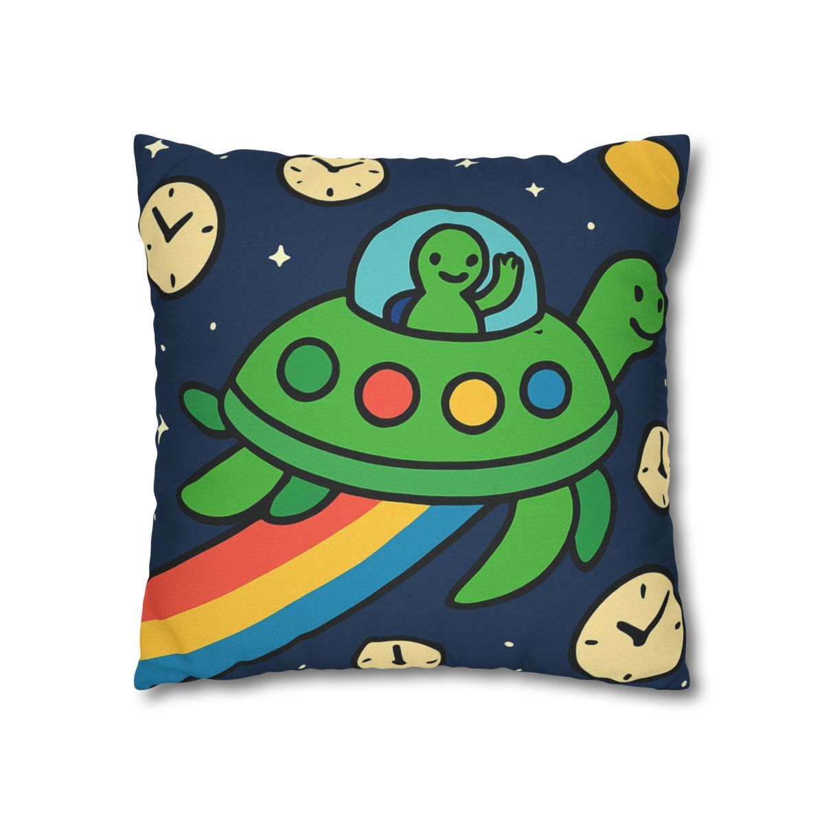 Time Traveling Turtle Spaceship stylish decorative pillowcases