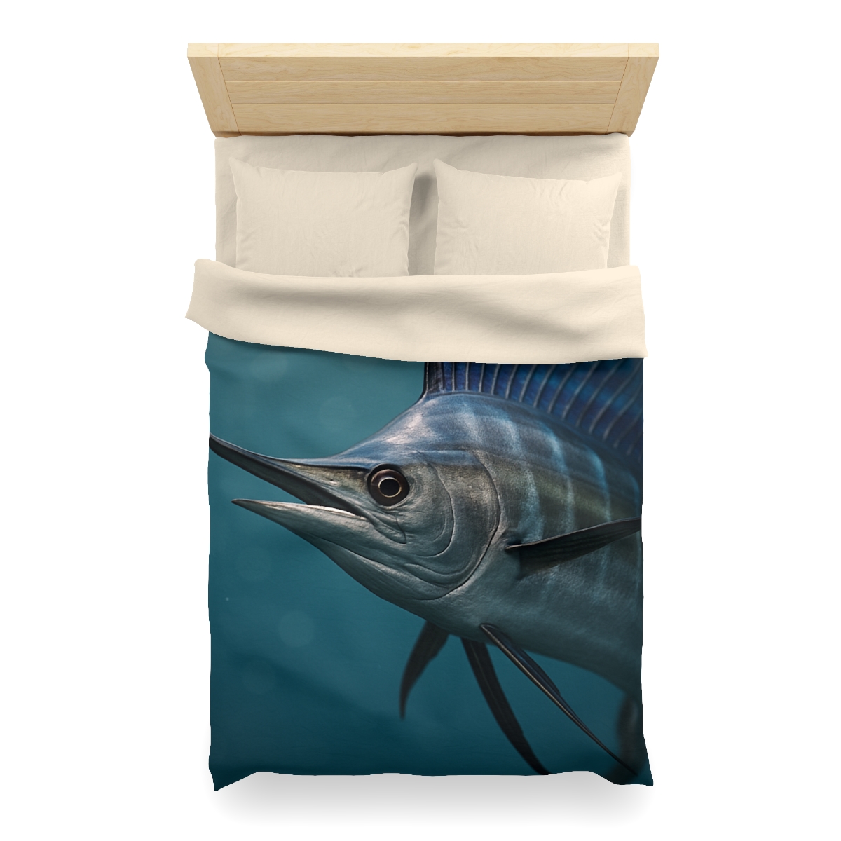 Prismatic Surge Sailfish designer printed duvets