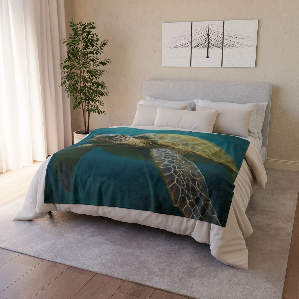 Glasswater Drift Green Sea Turtle warm winter blankets