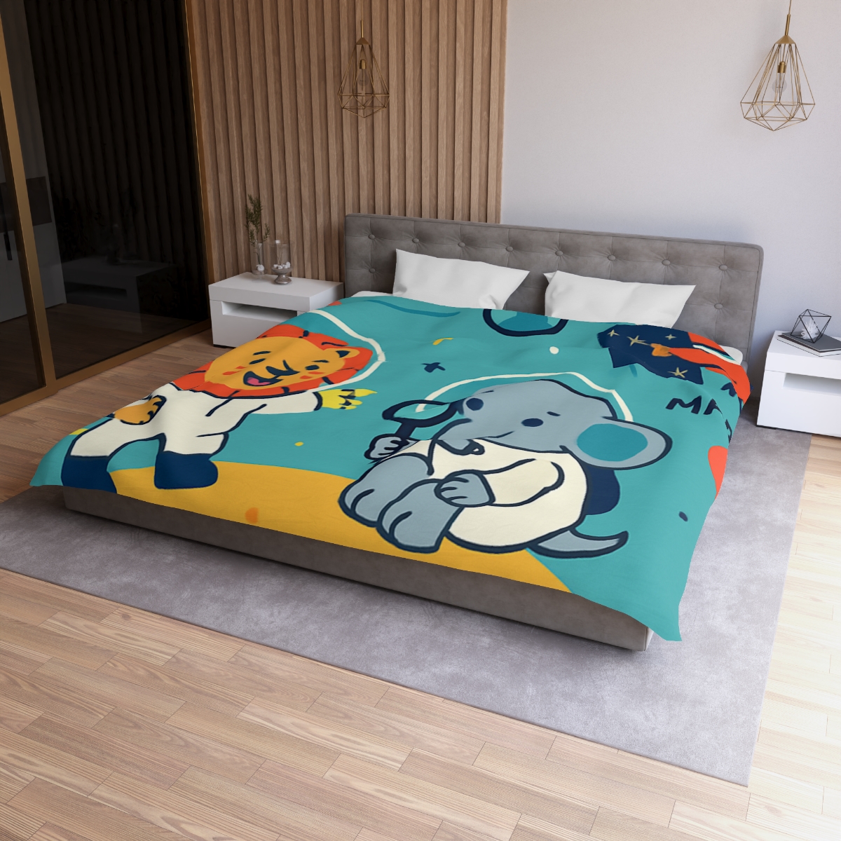 Starry Science Safari designer printed duvets