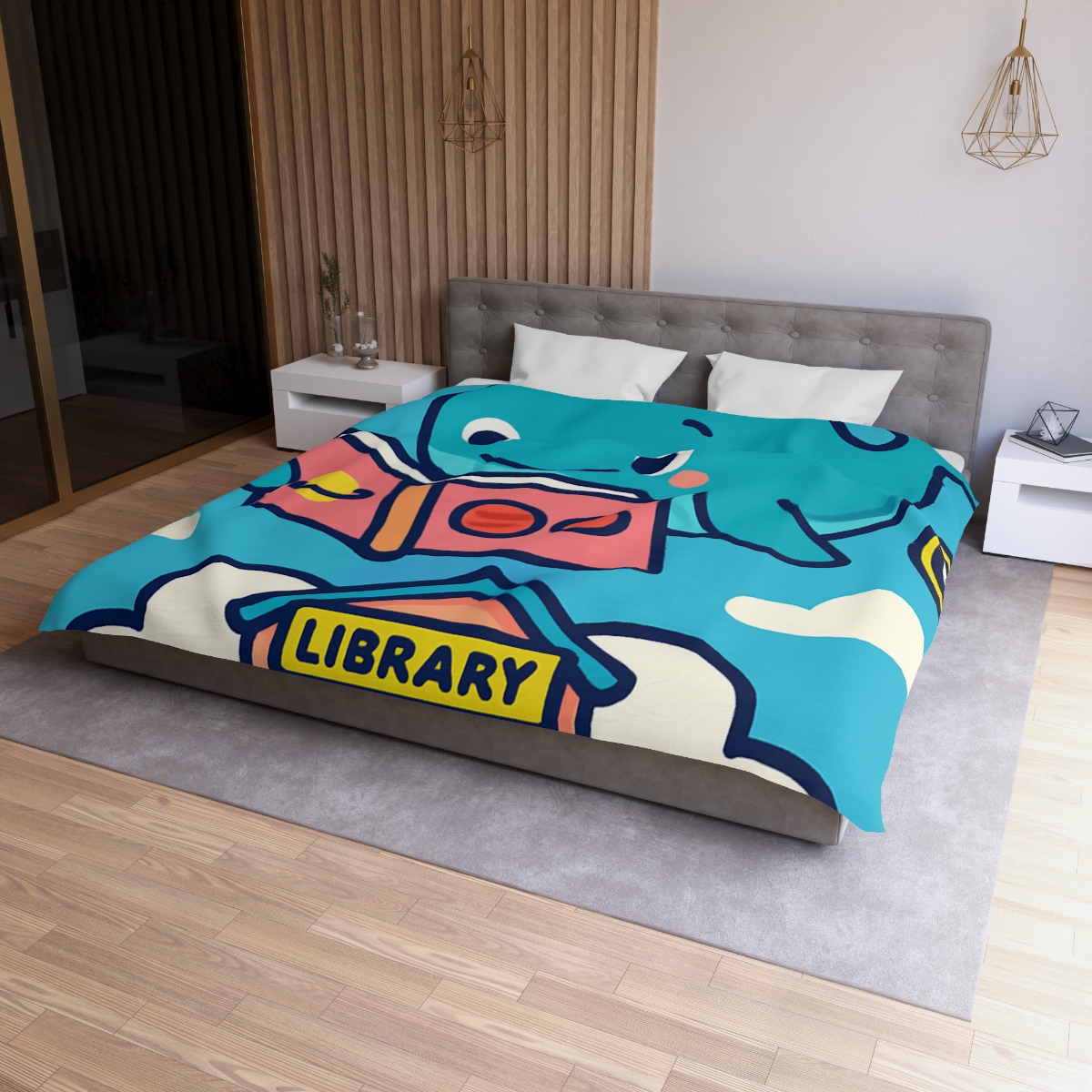 Nebula Library Sky Whale Reading Time unique patterned duvets