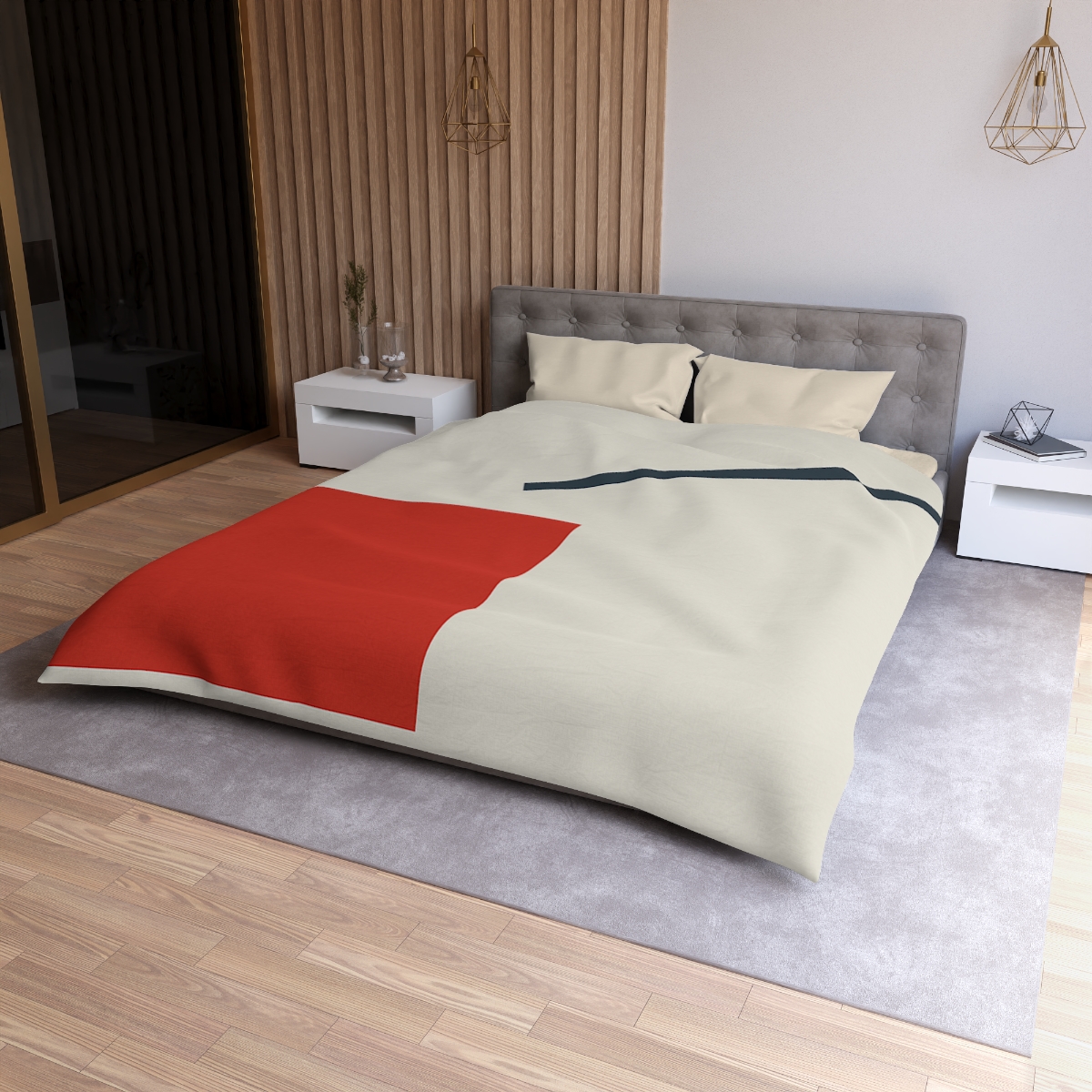 Diagonal Square And Bar Balance personalized bedding duvets