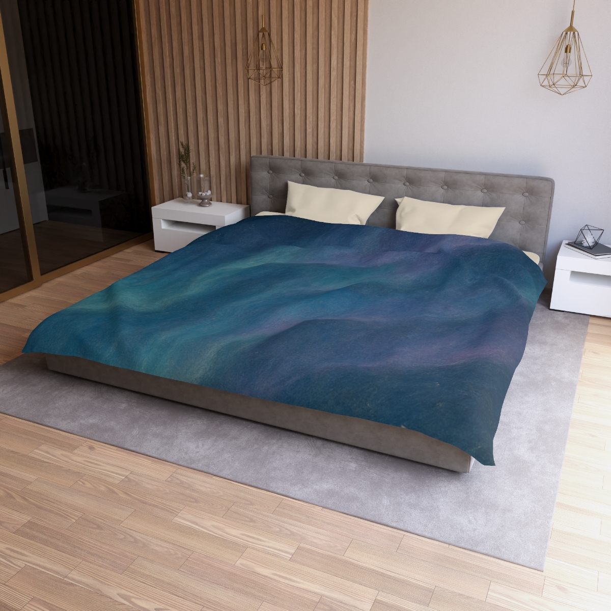 Aurora Tidal Veil designer printed duvets