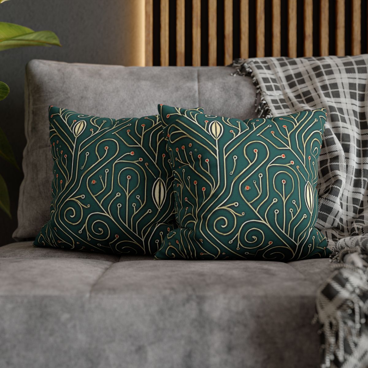 Vine Circuit Filigree designer print pillow cases