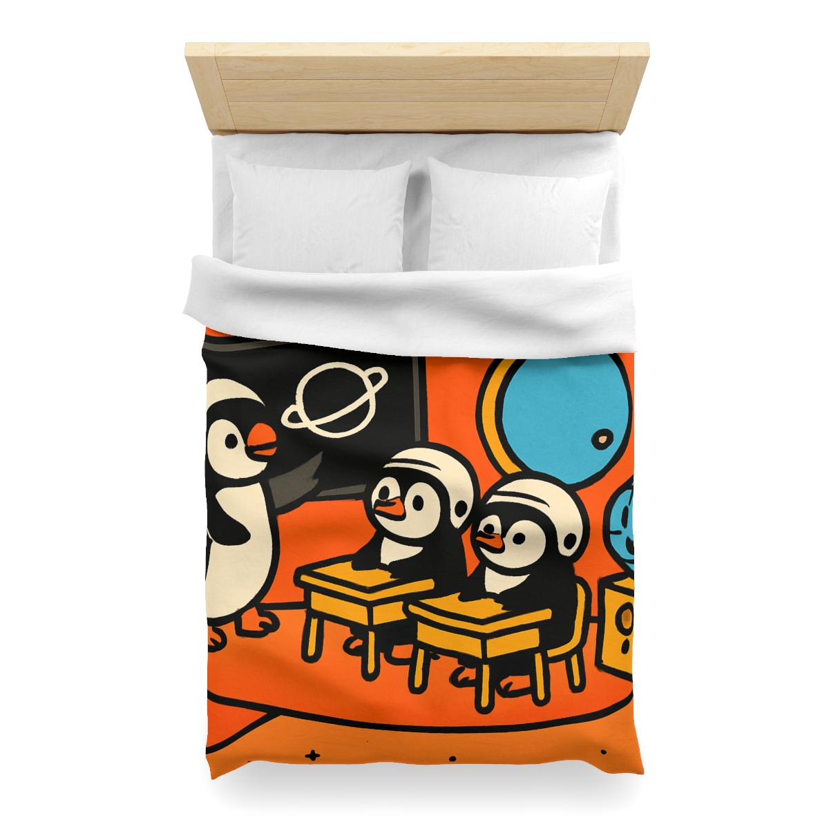 Rocket Classroom With Penguin Pilots duvets for gifts
