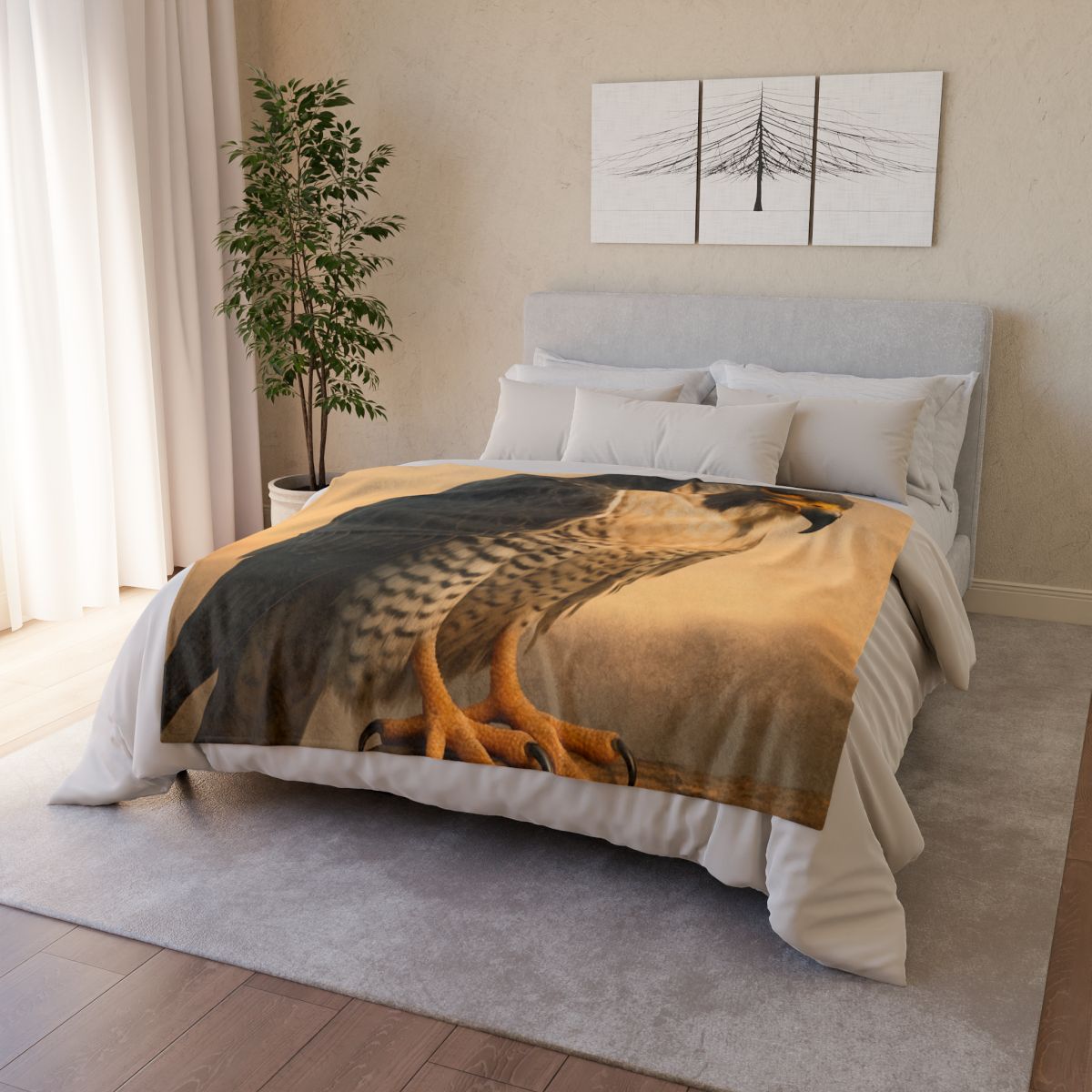 Solar Crest Peregrine Falcon decorative home blankets