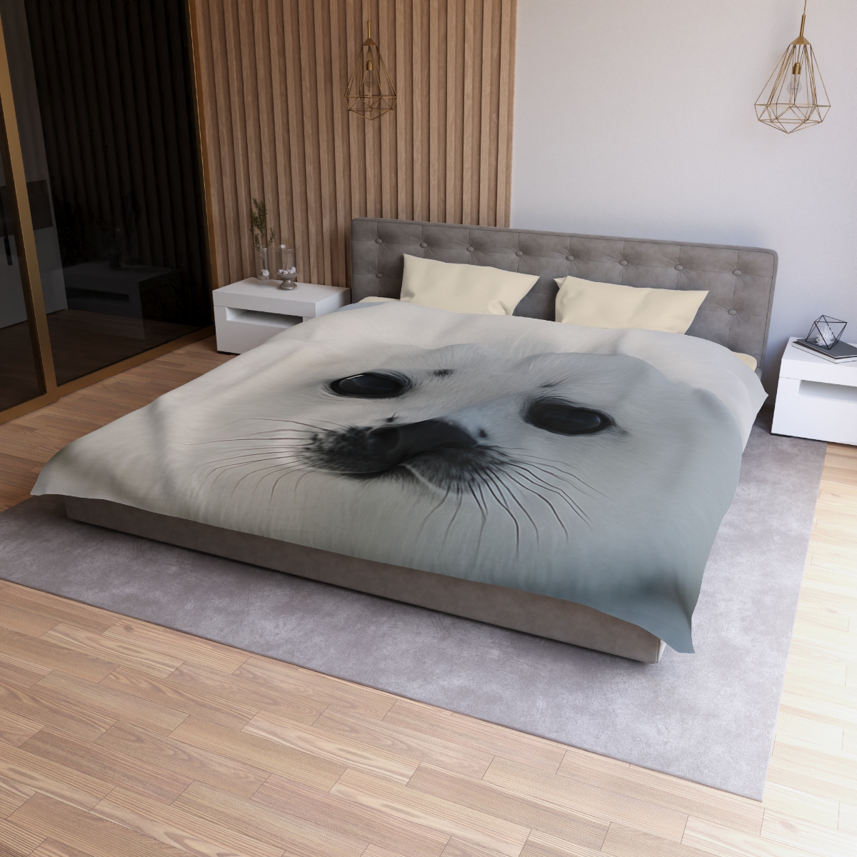 Snow Dream Harp Seal Pup unique patterned duvets