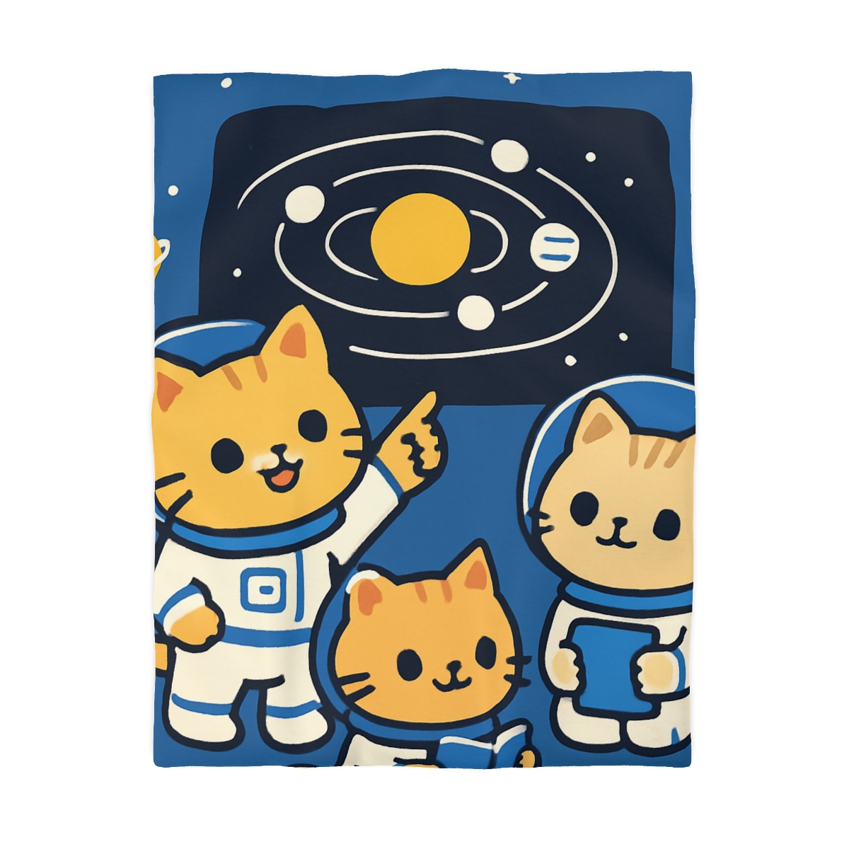Space School For Curious Cats personalized bedding duvets