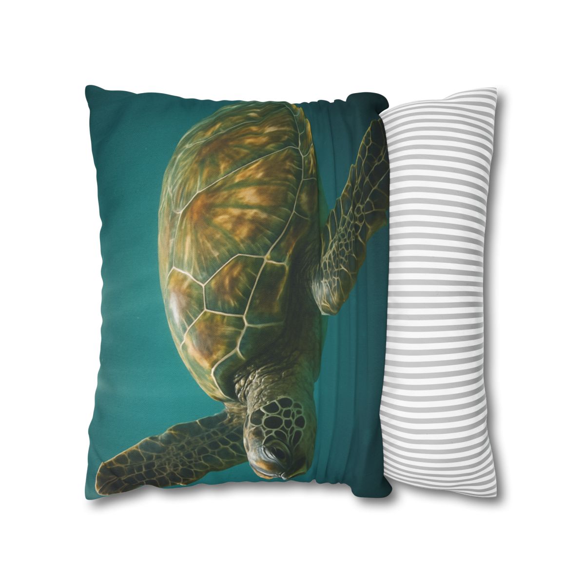 Gilded Drift Green Sea Turtle custom pillow cases