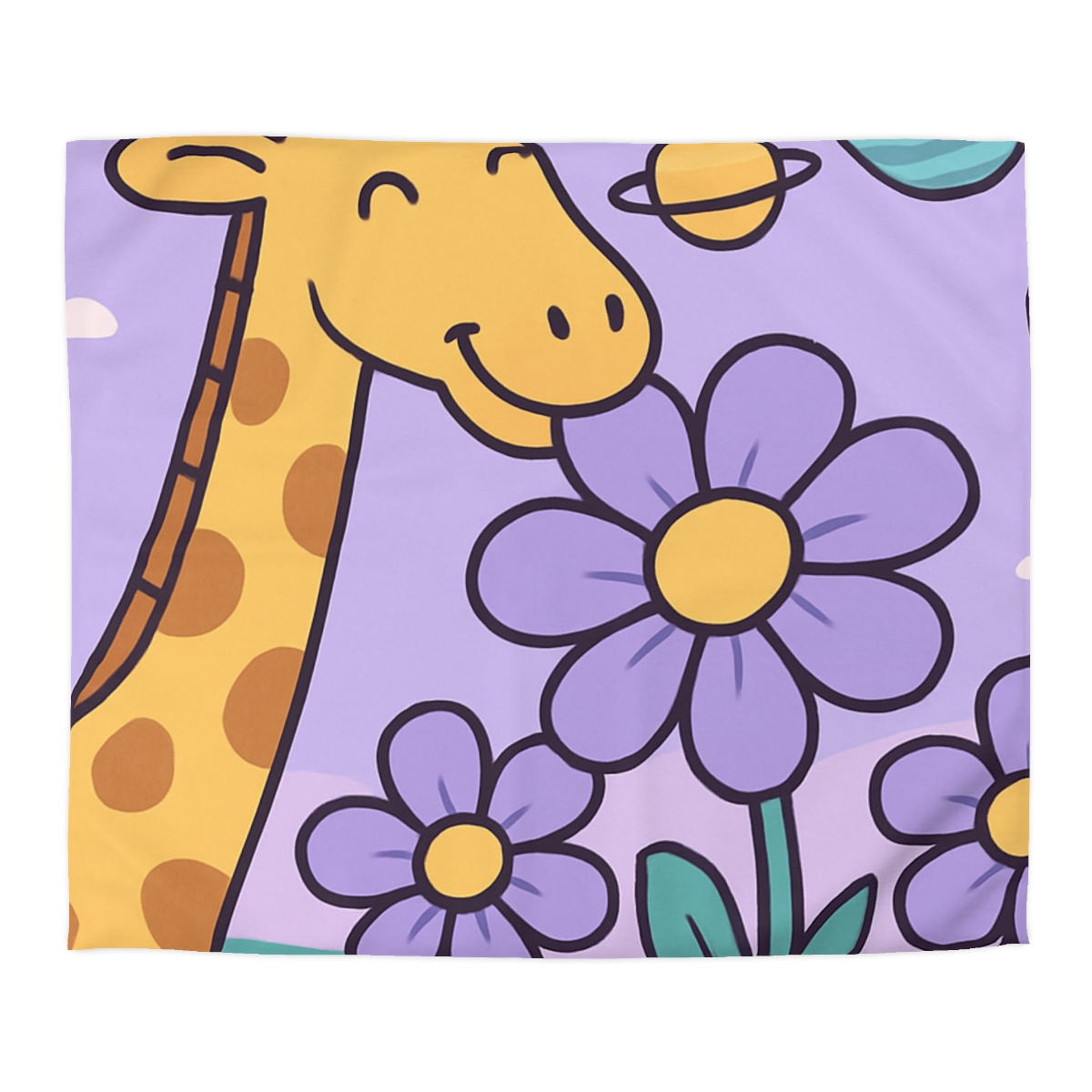 Galaxy Garden Giraffe personalized bedding duvets
