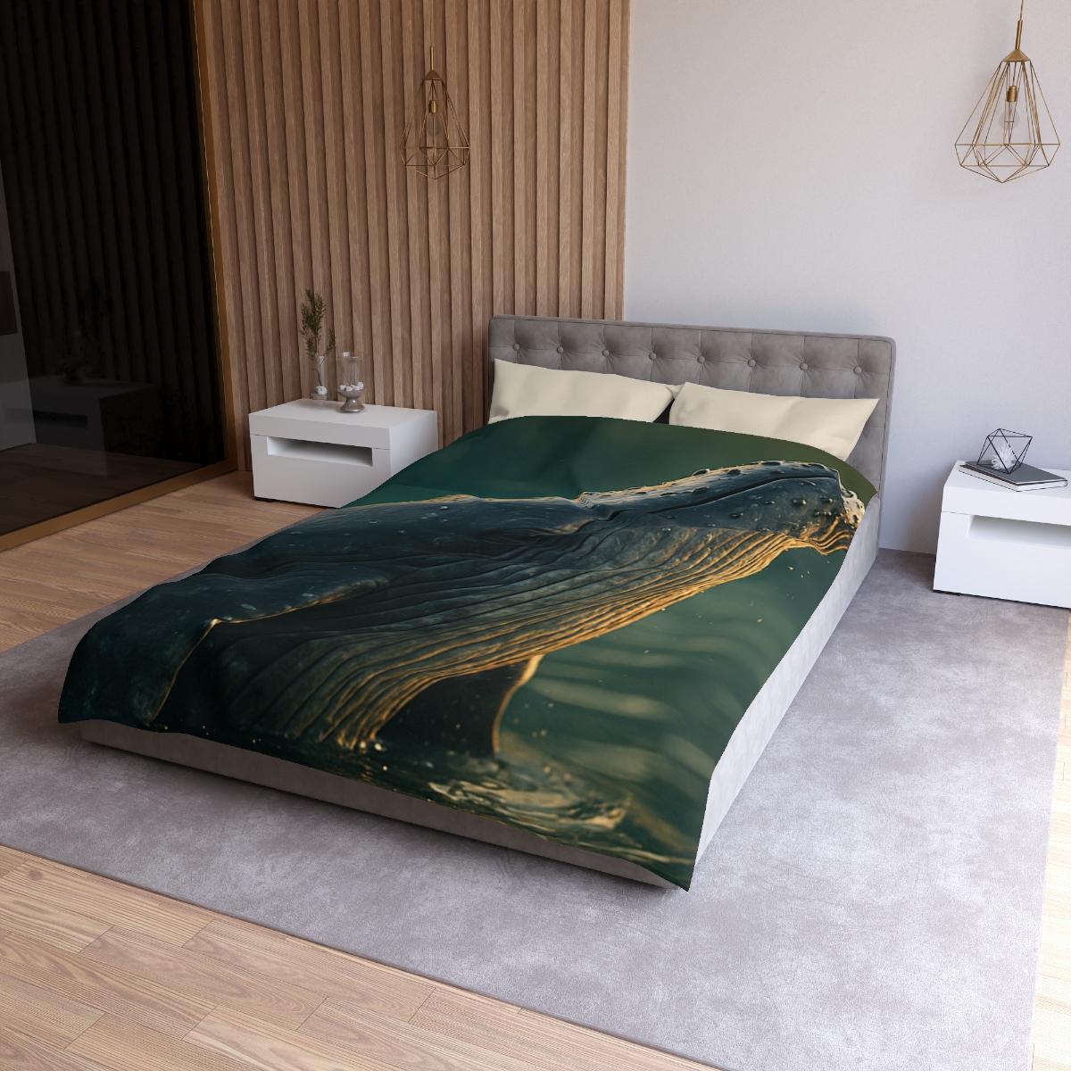 Silver Surge Humpback Whale soft comforter duvets