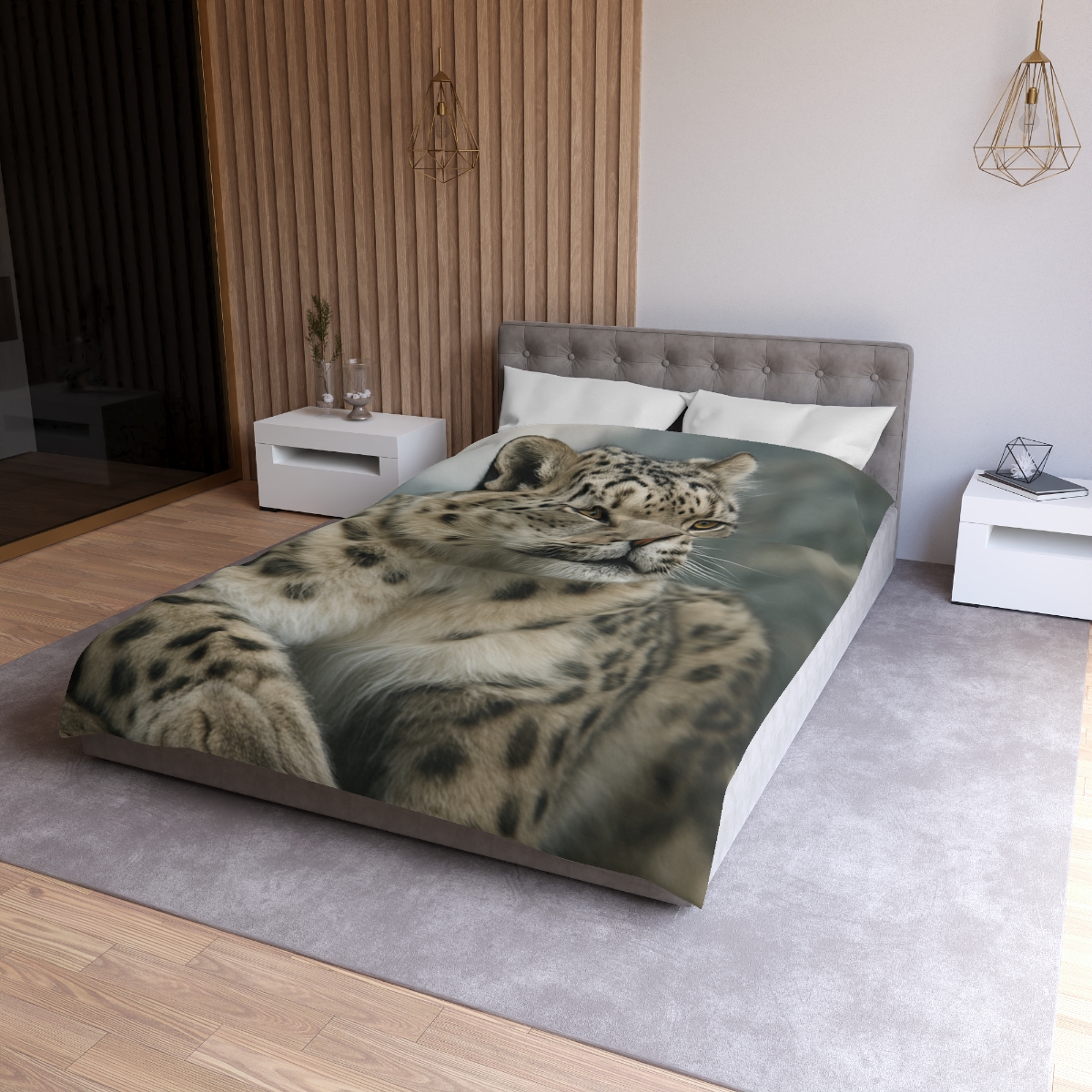 Highland Phantom Snow Leopard unique patterned duvets
