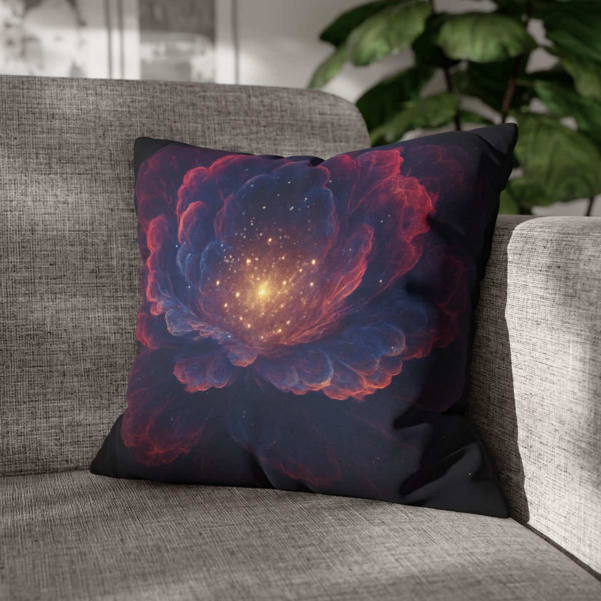 Fractal Nebula Bloom custom pillow cases