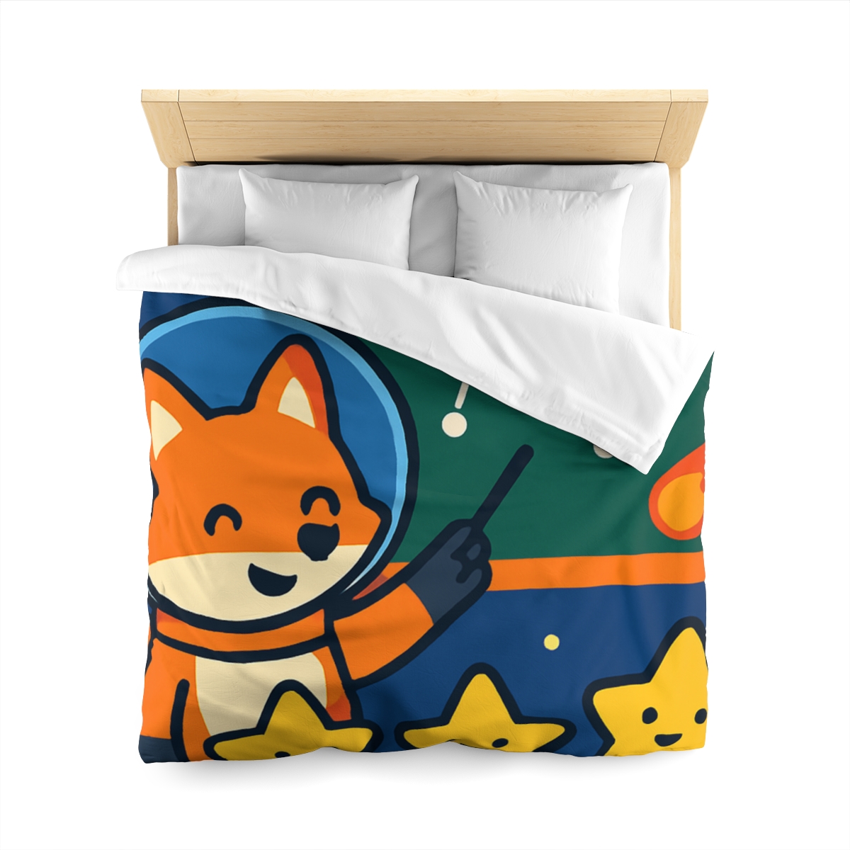 Comet Classroom Space Fox personalized bedding duvets