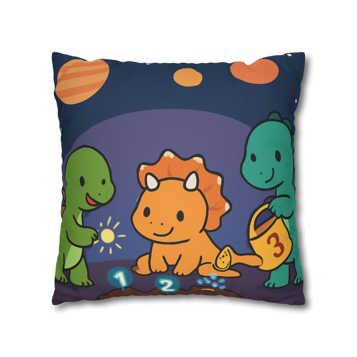 Galaxy Garden Dinosaurs designer print pillow cases