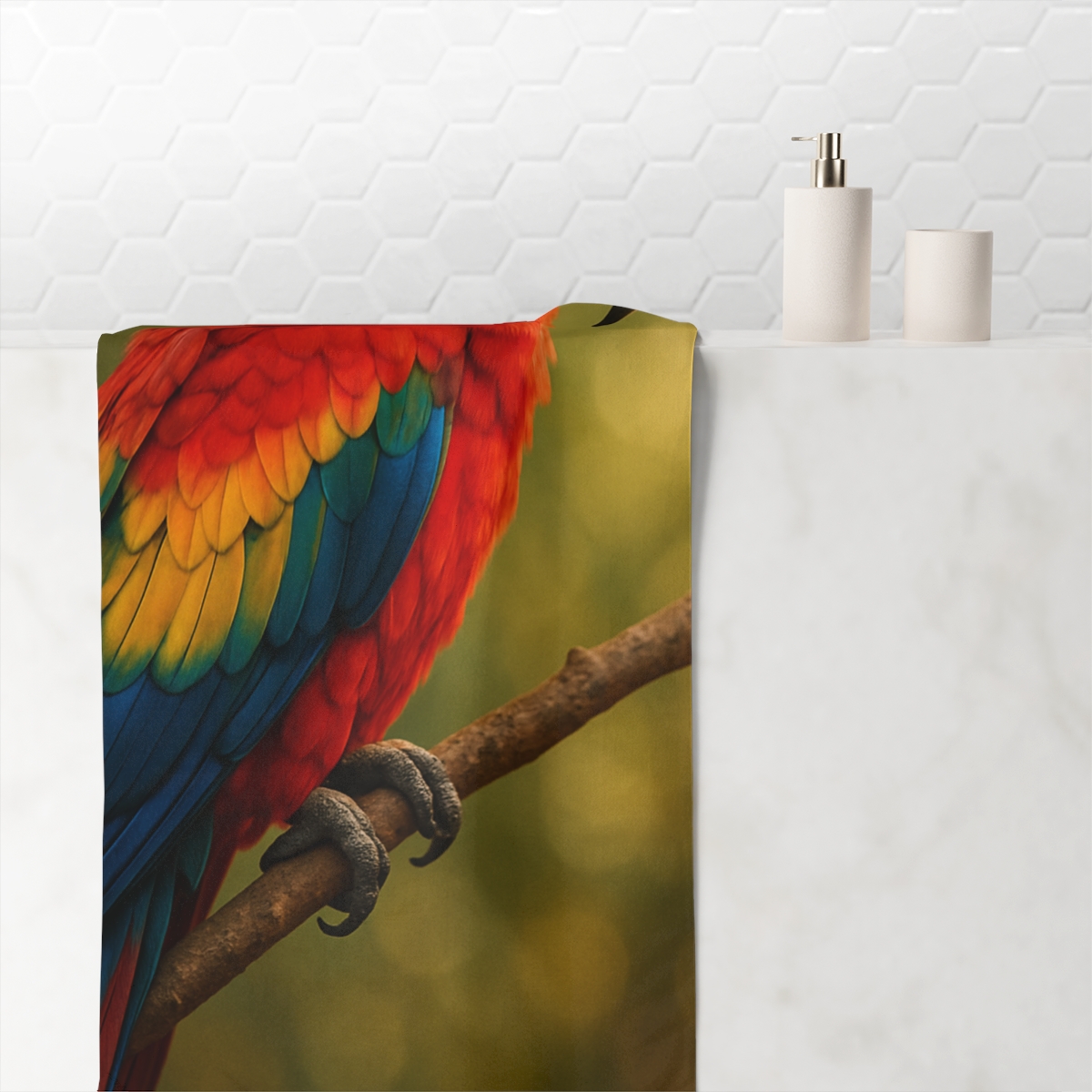 Scarlet Macaw Color Storm unique gift towels