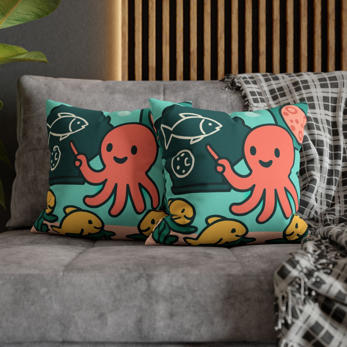 Cosmic Coral Classroom trendy patterned pillow cases