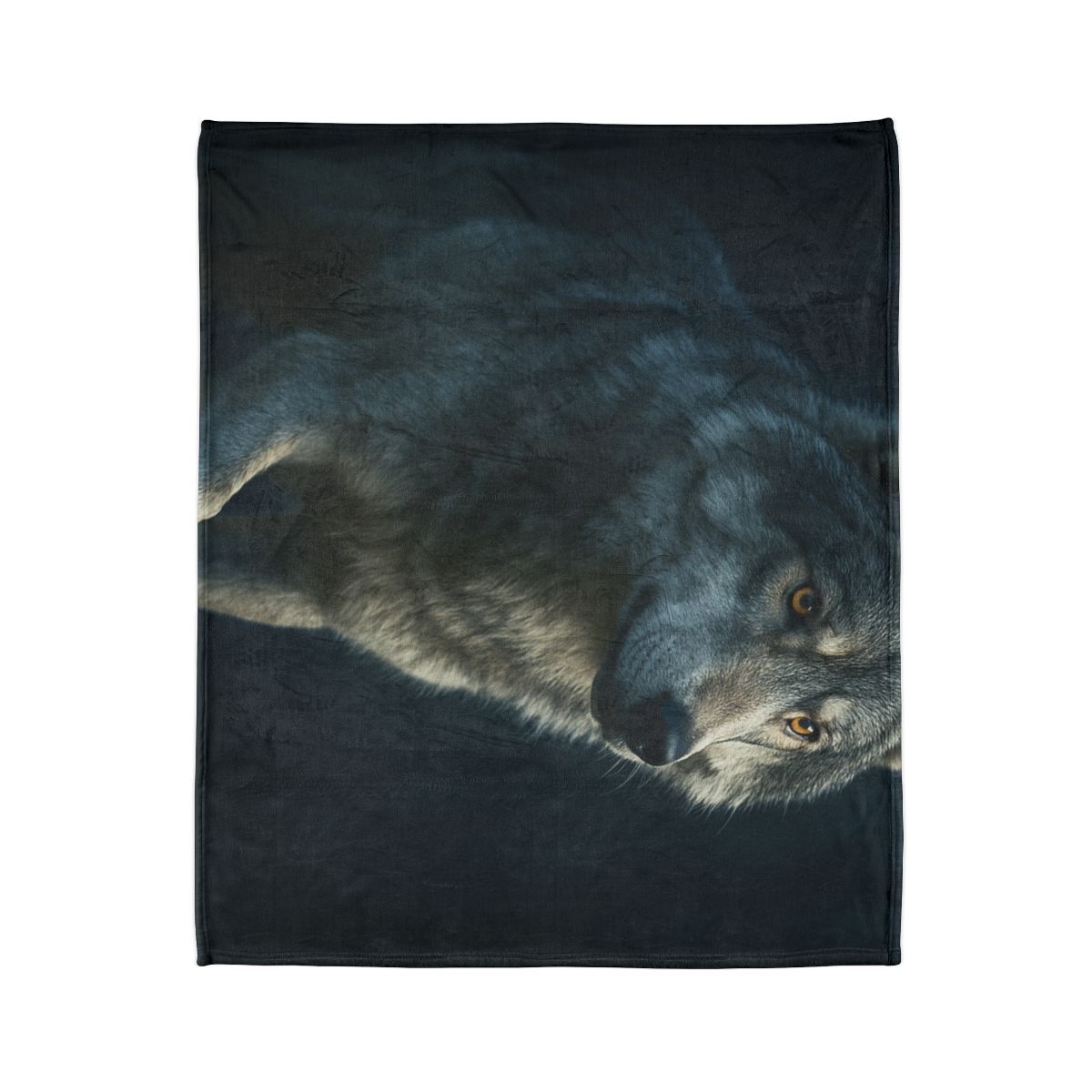 Moonlit Pause Gray Wolf personalized cozy blankets