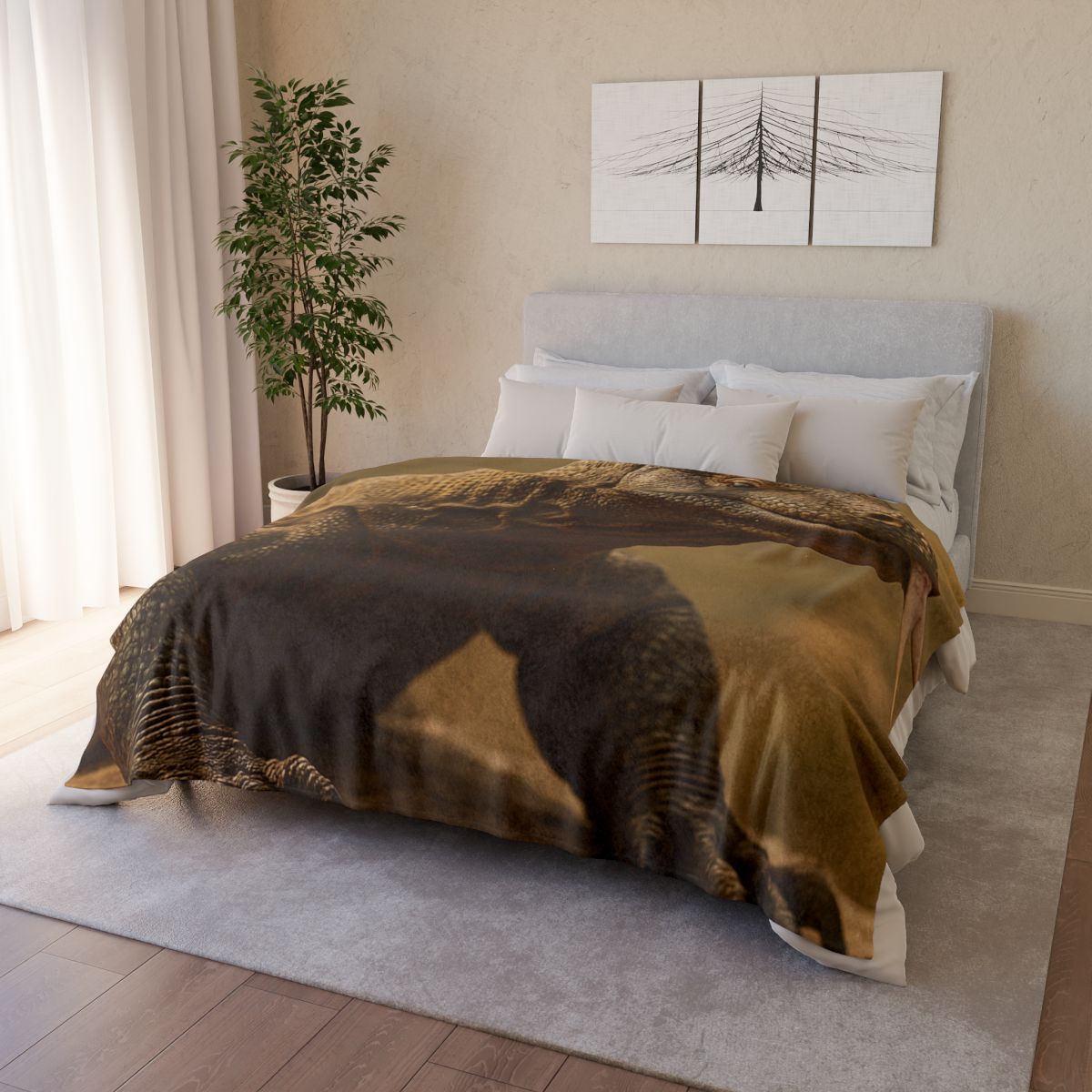 Ancient Sentinel Komodo Dragon decorative home blankets