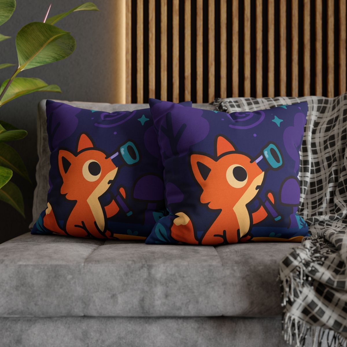 Nebula Forest Fox custom pillow cases
