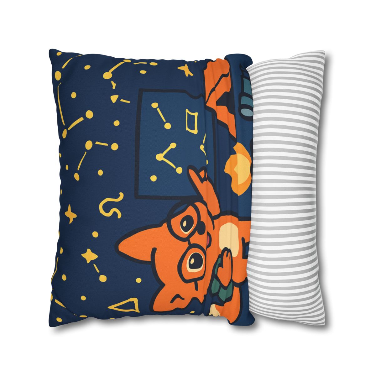 Constellation Camping With Fox Astronomer unique gift pillow cases