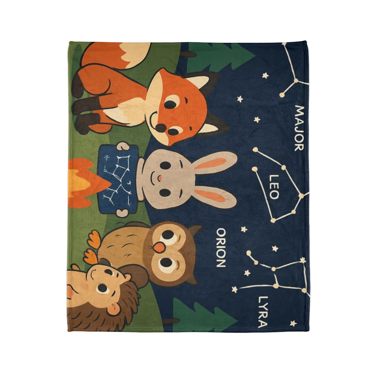 Constellation Campfire Critters stylish throw blankets