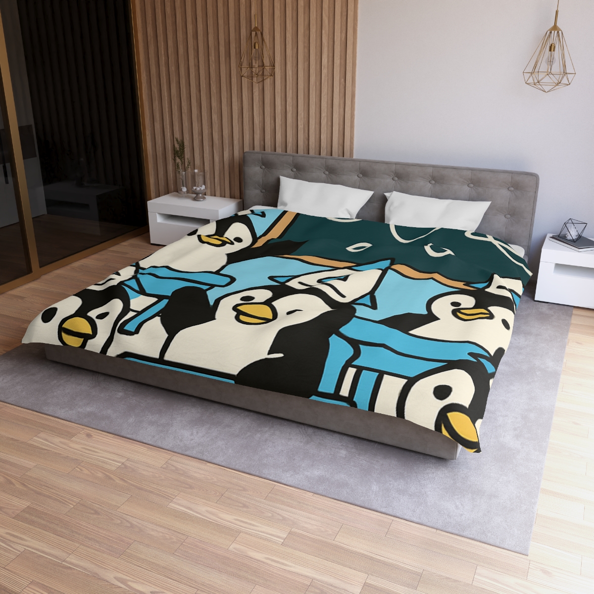 Rocket Penguin Class stylish duvet covers