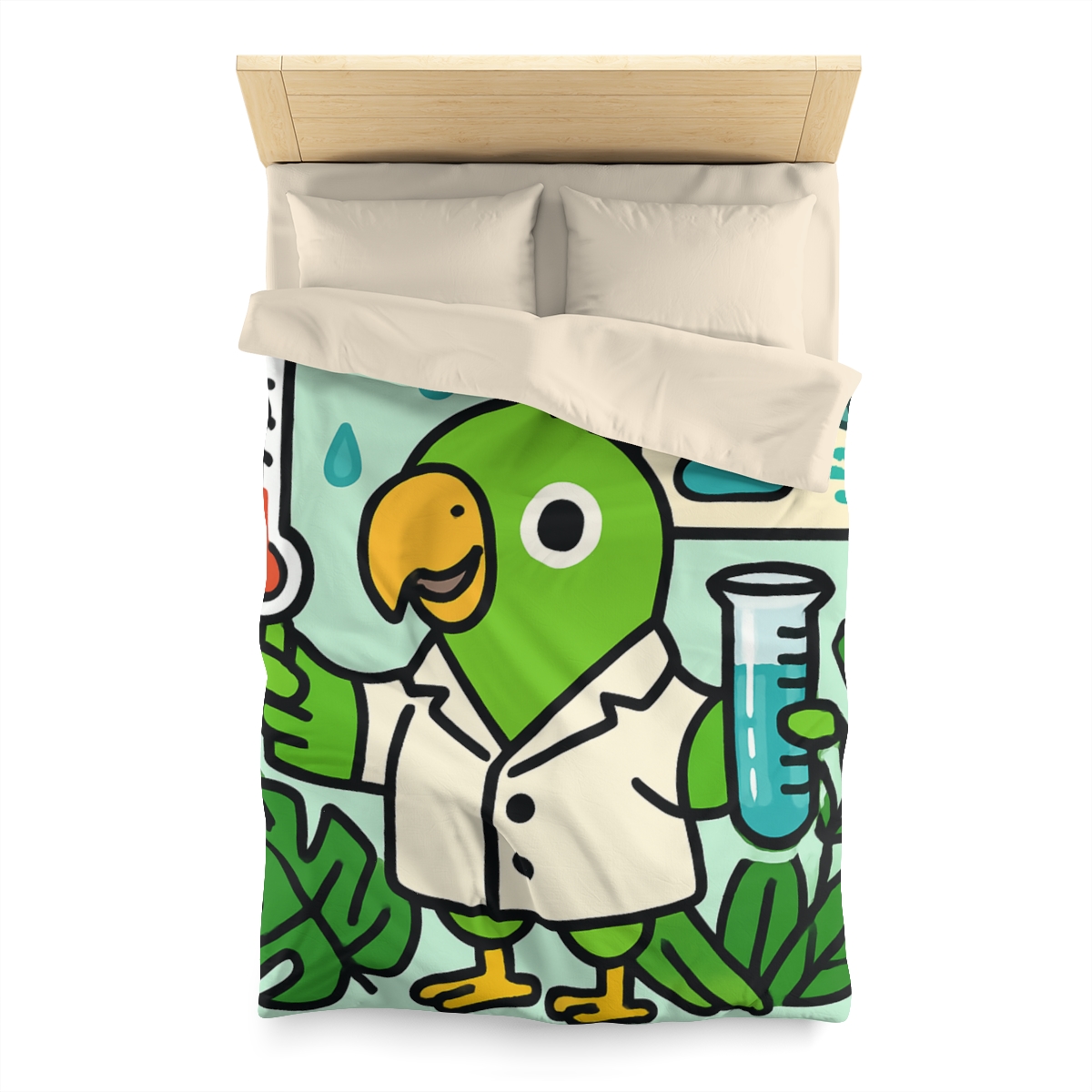 Rainforest Weather Lab With Parrot Scientist unique patterned duvets