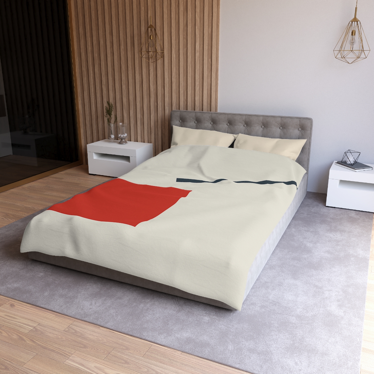 Diagonal Square And Bar Balance personalized bedding duvets