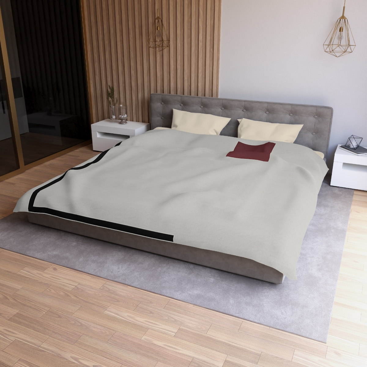 Corner Frame With Floating Square personalized bedding duvets