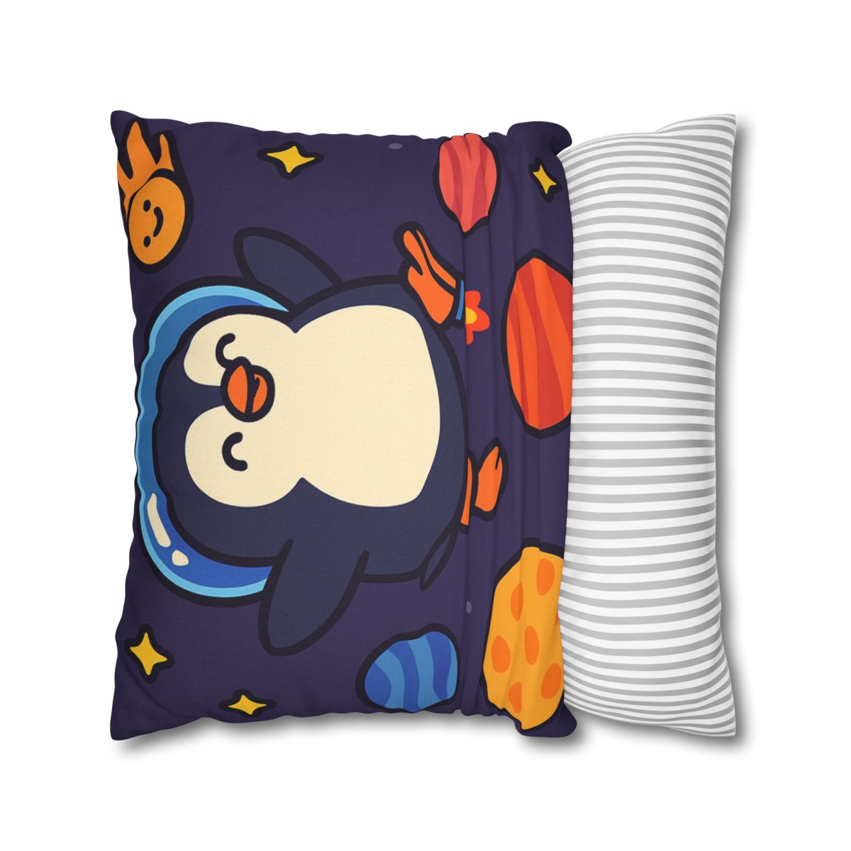 Planet Hopping Penguin Adventure stylish decorative pillowcases