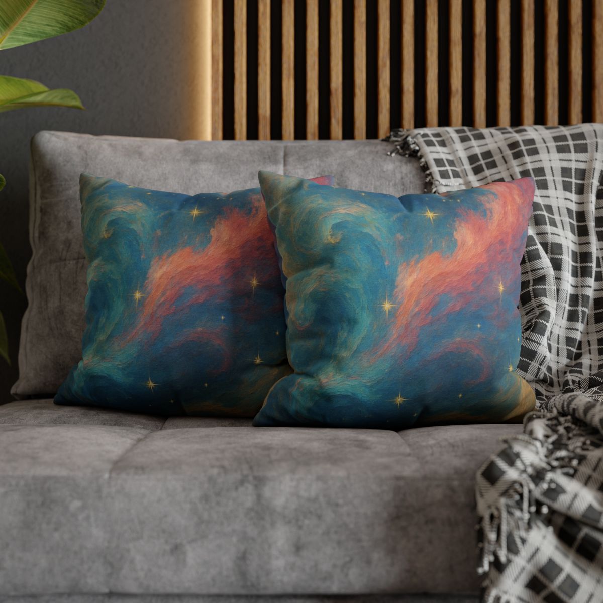 Chromatic Nebula Tidal Bloom stylish decorative pillowcases