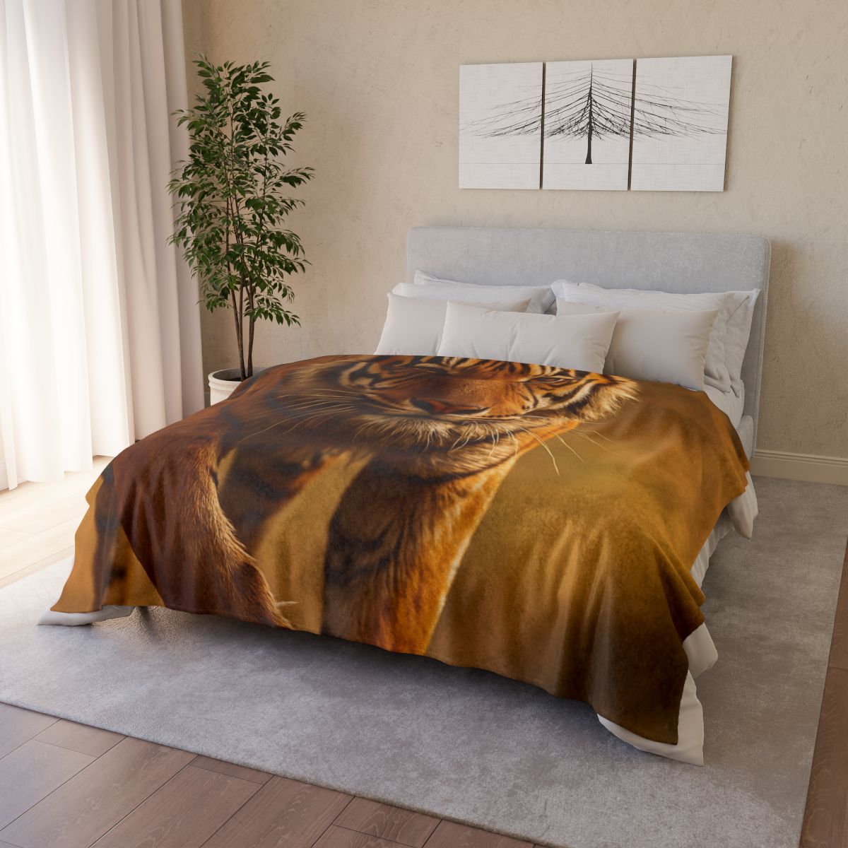 Crimson Stride Tiger custom blankets