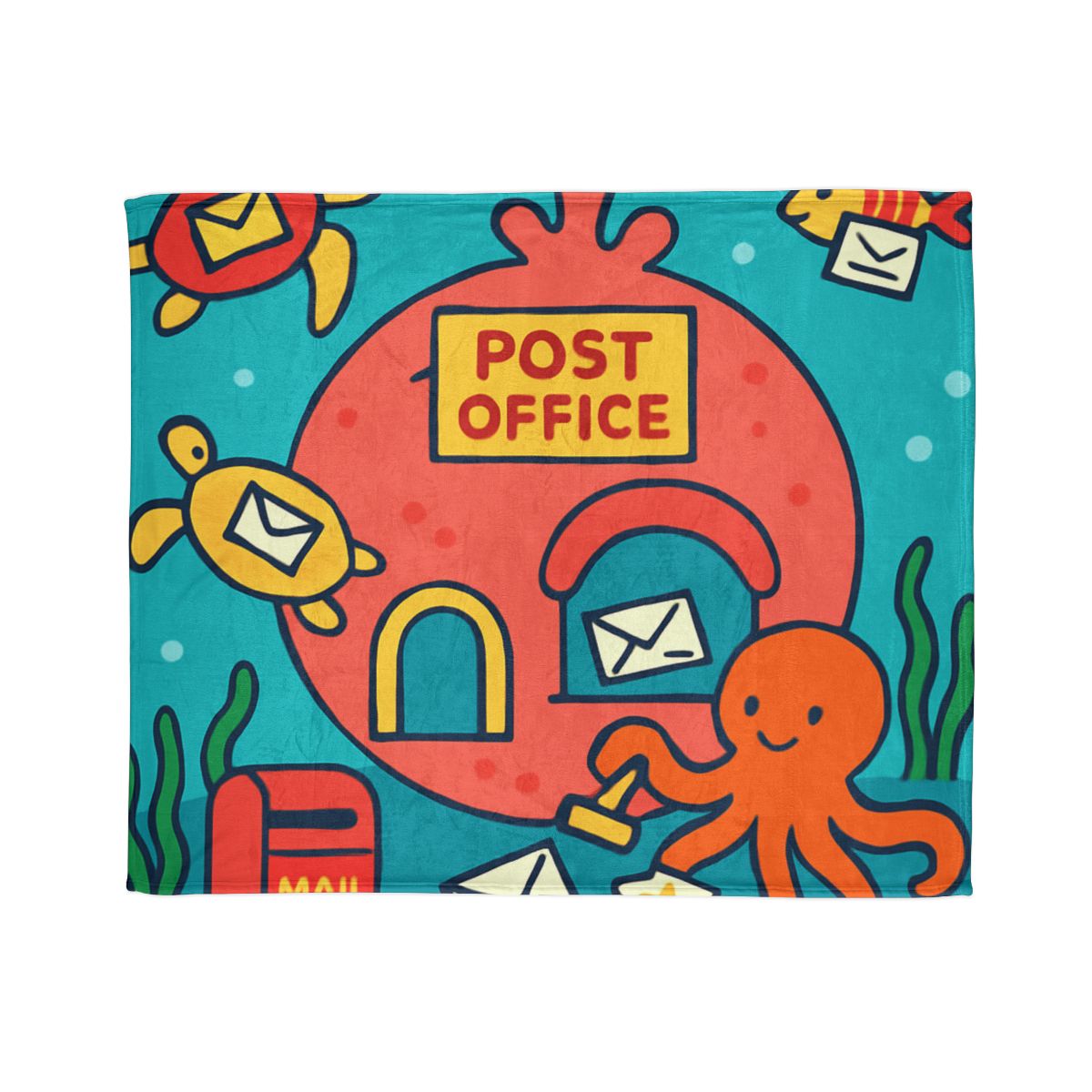 Coral Reef Planet Post Office warm winter blankets