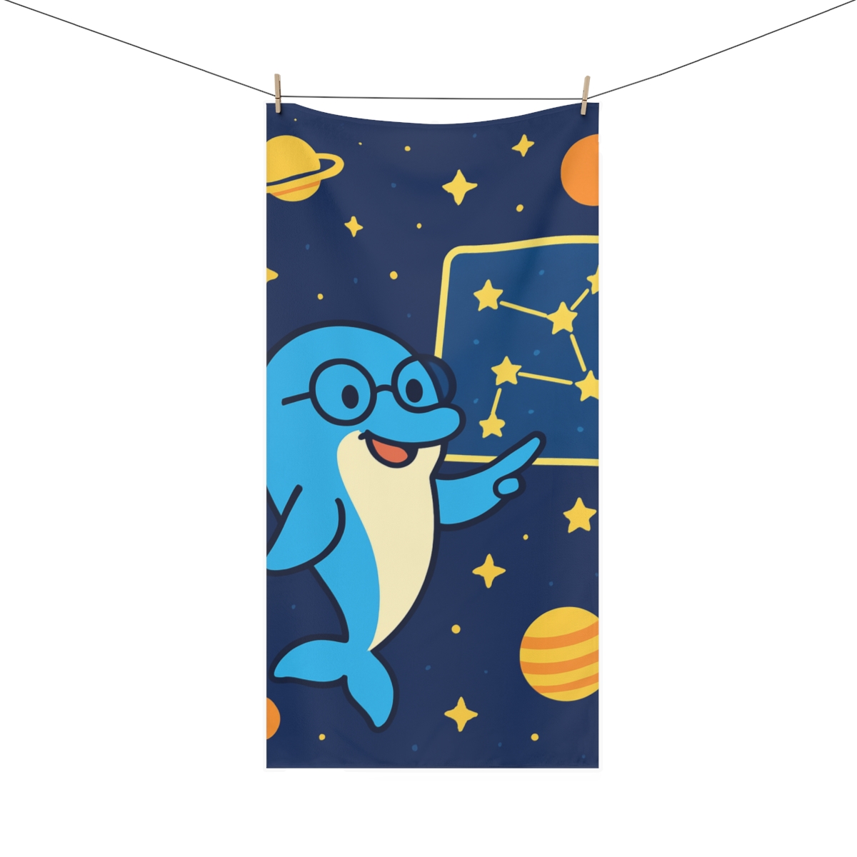 Cosmic Dolphin School stylish beach towels