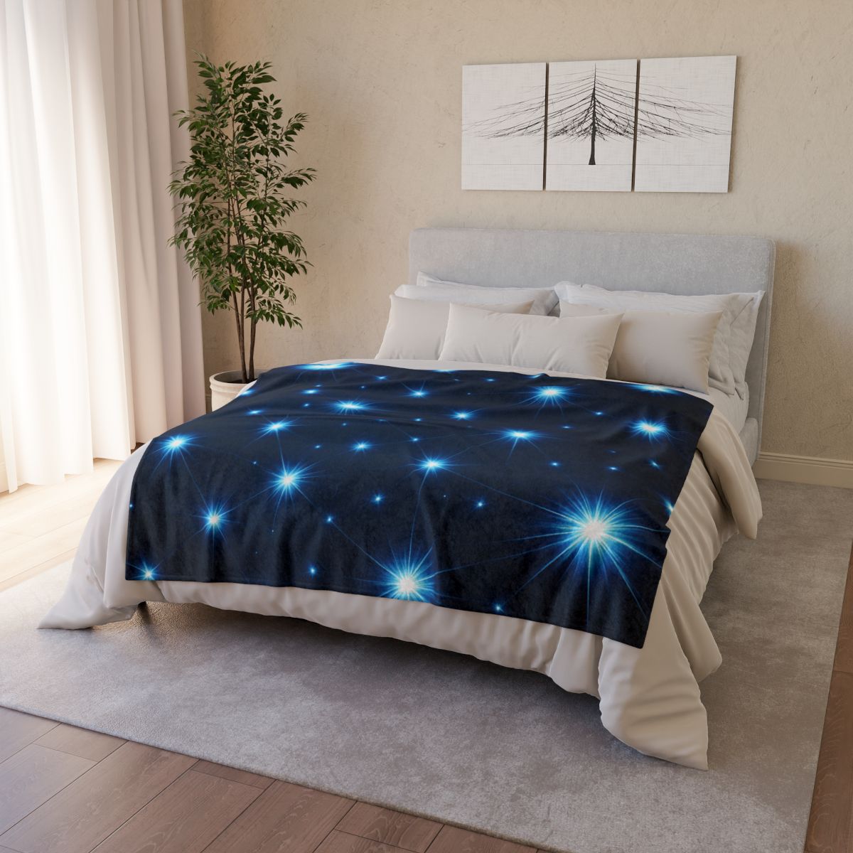 Photon Burst Constellation stylish throw blankets