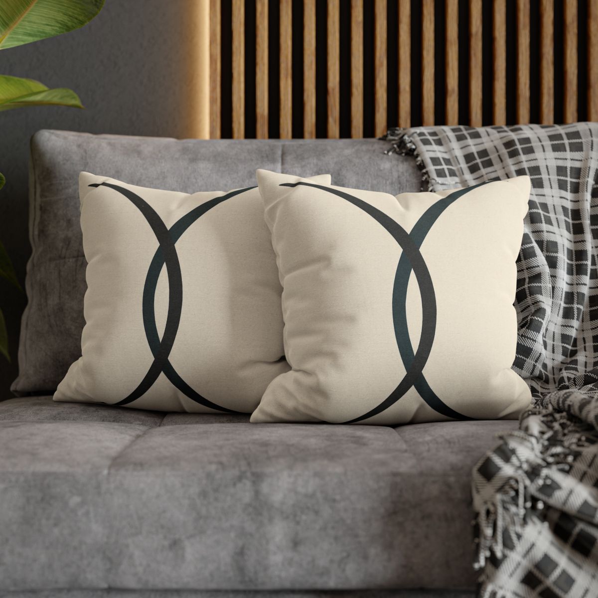 Intersecting Arc Duo Balanced designer print pillow cases