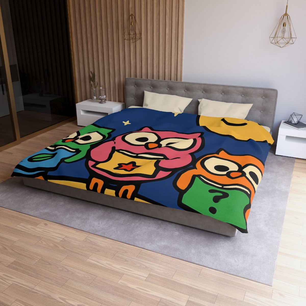 Galaxy Garden Of Curious Owls soft comforter duvets