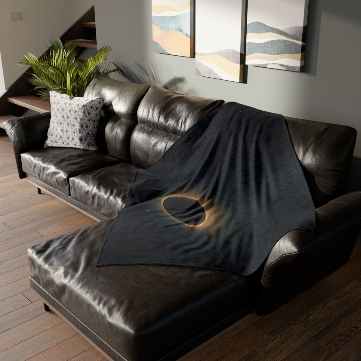 Gravity Well Vortex designer printed blankets