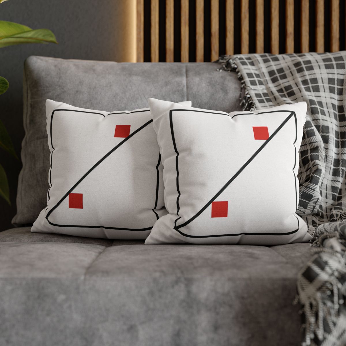 Diagonal Frame Split designer print pillow cases